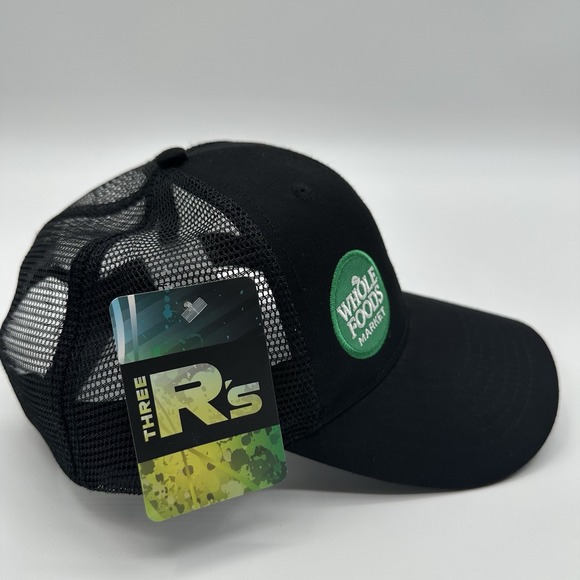 Whole Foods Market Hat Cap Black Embroidered Logo Madison NWT One Size Fits All - Picture 3 of 11